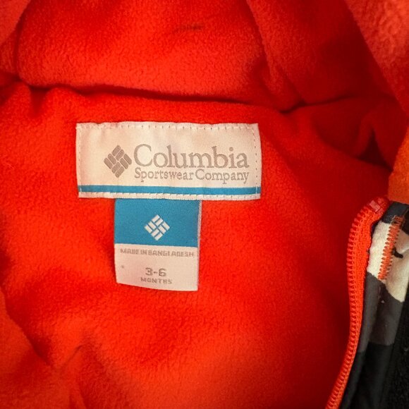 Columbia Baby Black and Orange Puffer Bunting Suit Down Filled 3-6 months winter - Picture 7 of 10